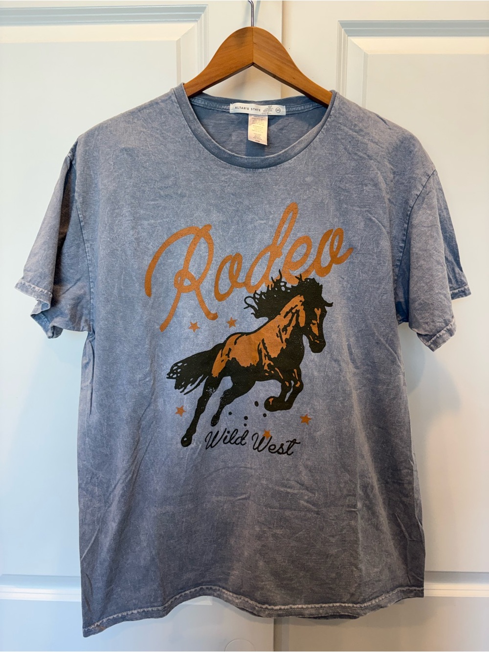 Altar'd State Washed Blue Rodeo Horse Graphic Tee